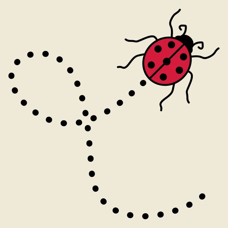 line dashed path path ladybug small sues