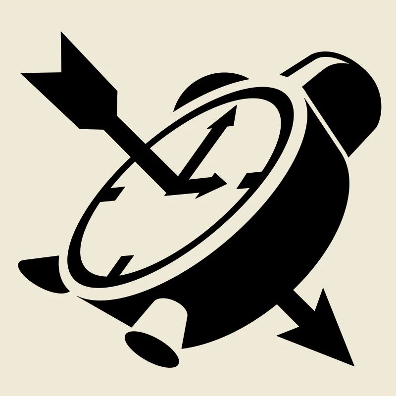 Eine Wecker mit einem Pfeil