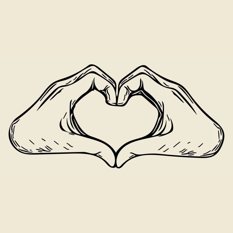 Hand and Heart Vector