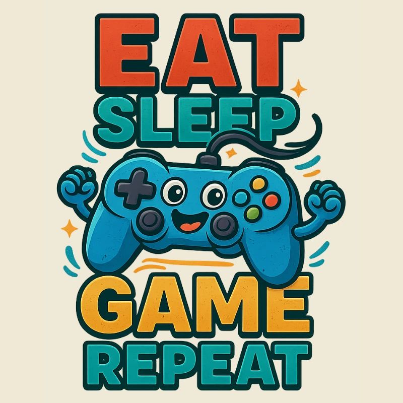 Eat Sleep Game Repeat – Funny Controller