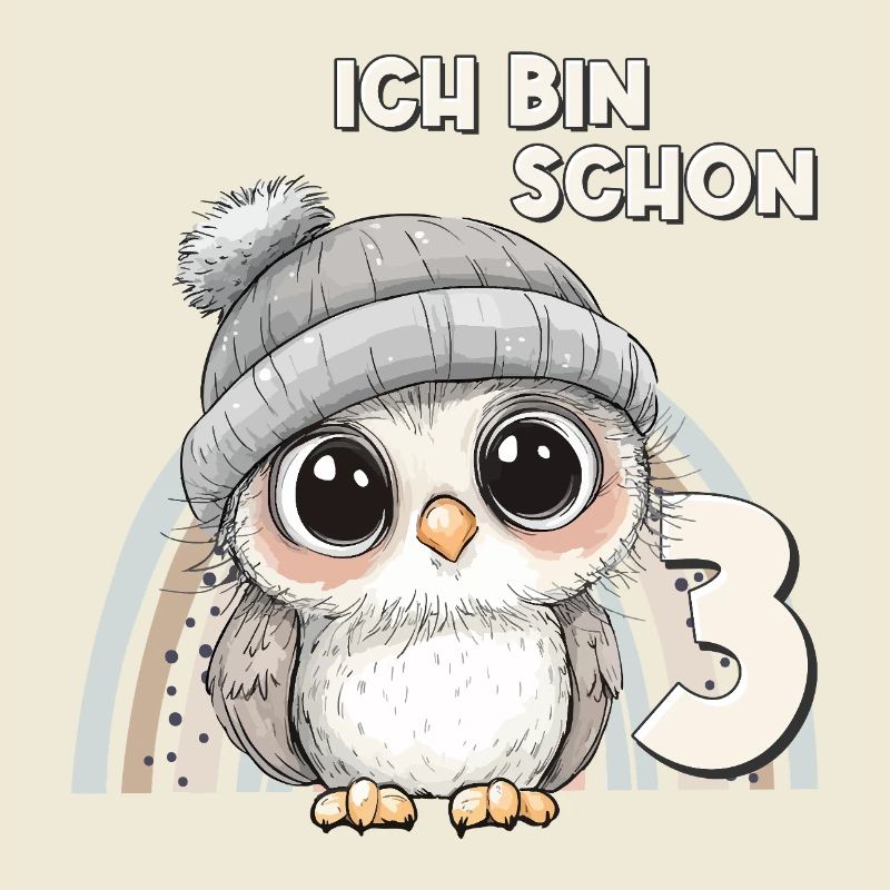 3. Geburtstag Eule Regenbogen Süß Niedlich