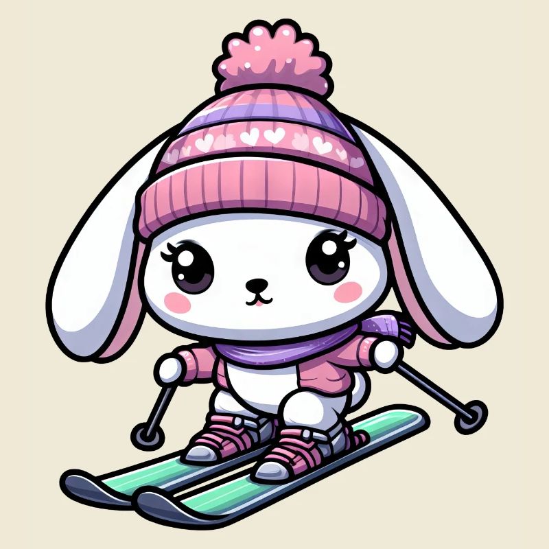 Snow bunny ski skier winter vacation design