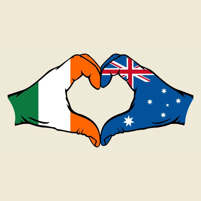 Irlande Australie Drapeau Coeur Forme De Coeur
