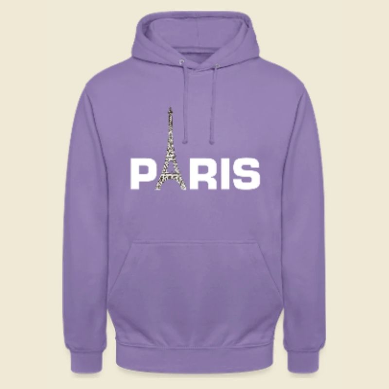 Paris Pullover Hoodie with Eiffel Tower