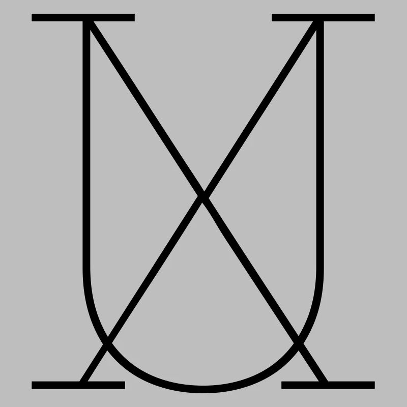 Cadeau de signe de typographie X pour U