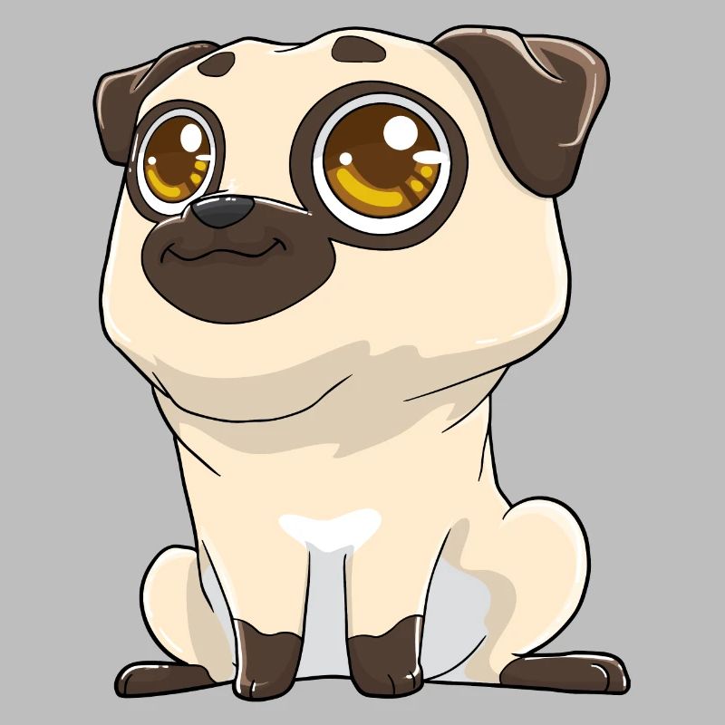 Cute pug with big eyes