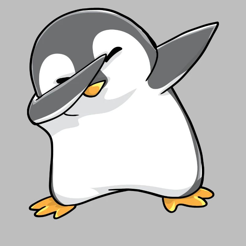 Pingouin Dabbing Kawaii doux