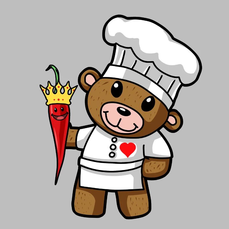 Teddy Bear Hot Chilli Chef Restaurant Kitchen.