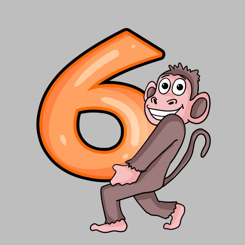 6. Birthday Monkey Boy 6 Years Gift