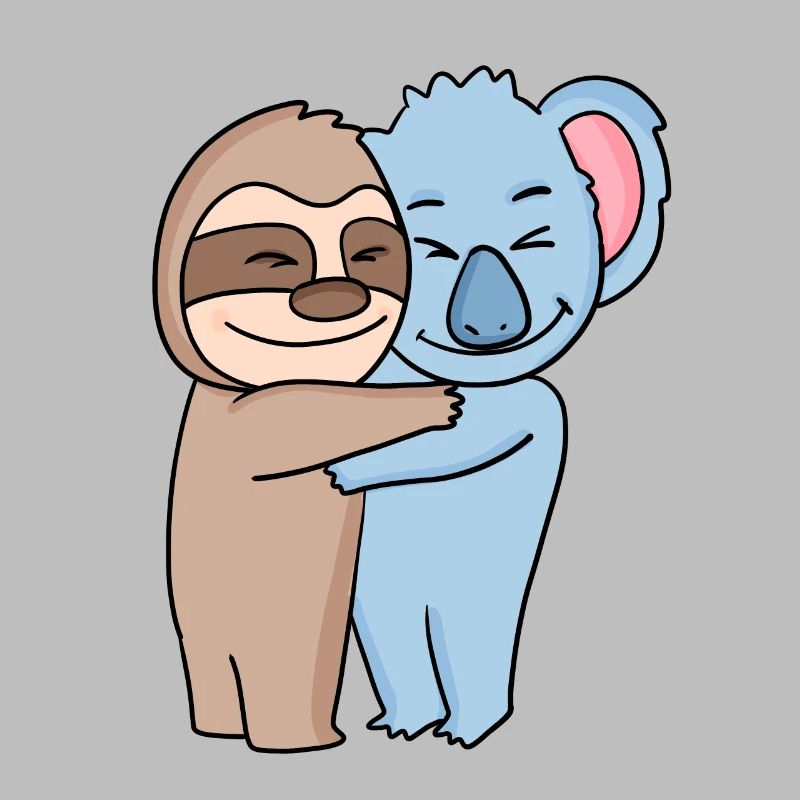 Sloth and koala cuddle cute animals