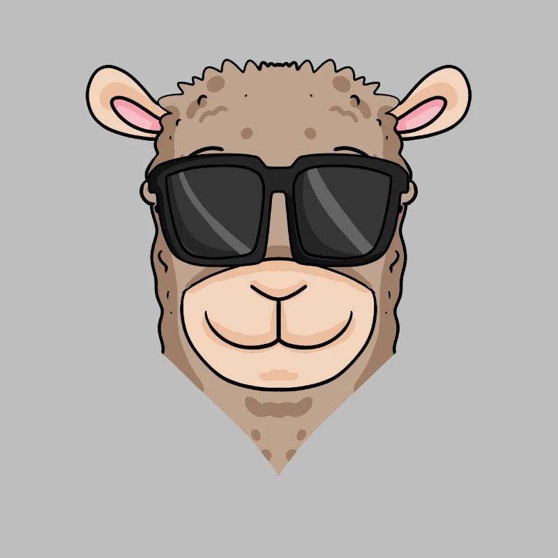 Cool llama with sunglasses