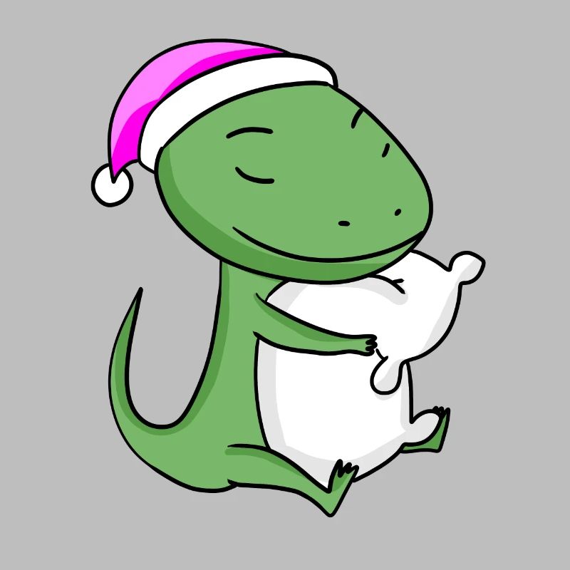 Lizard with pillow and sleeping cap