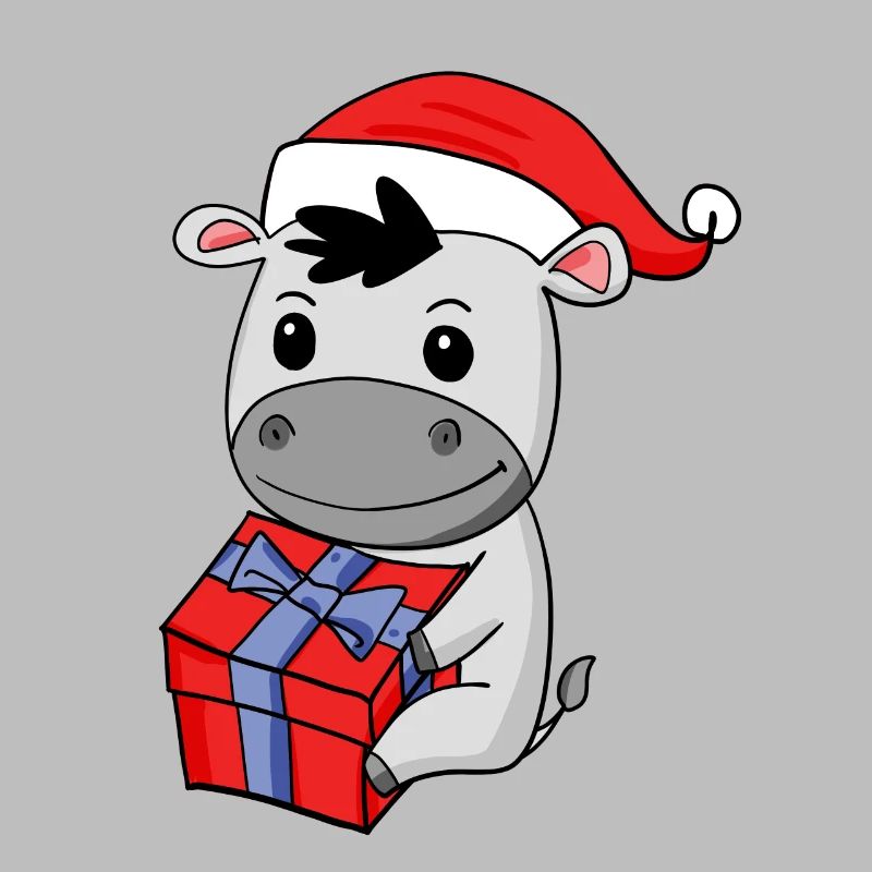 Bébé âne de Noël avec cadeau