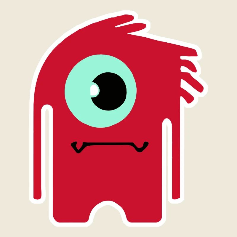 Red Cyclops Monster | Funny Chibi Alien 