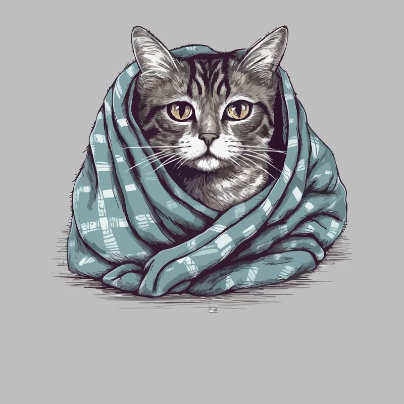 Chat dans une couverture