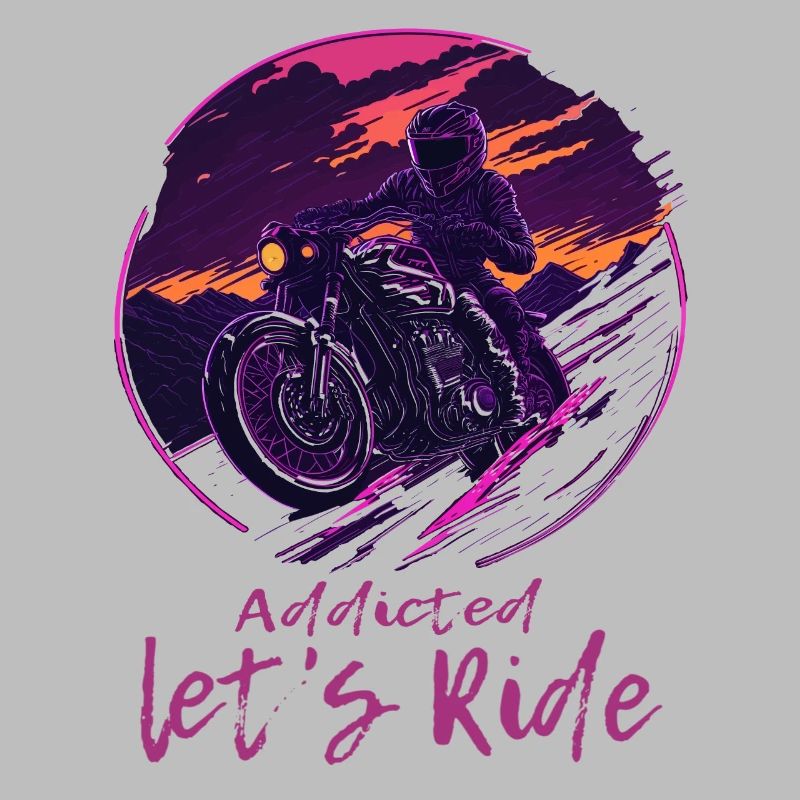Synthwave Biker Retrowave Sunset Motorradfahrer