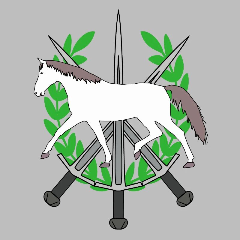 Lorbeerkranz Ritter Schwerter Held Pferd Held