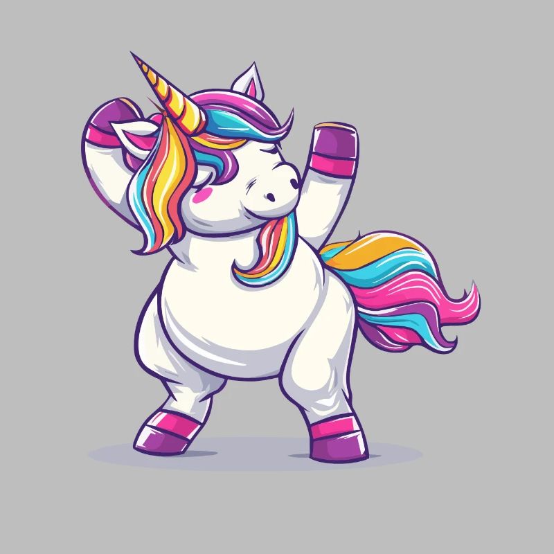 Regenbogenzauber Einhorn Pose