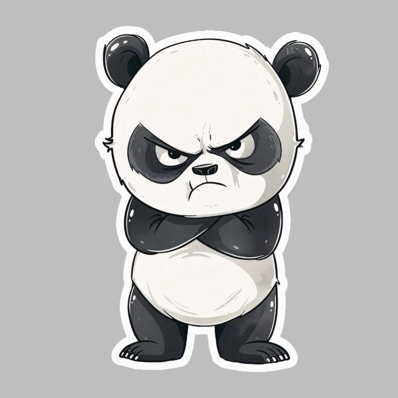 Evil looking panda zoo cute panda
