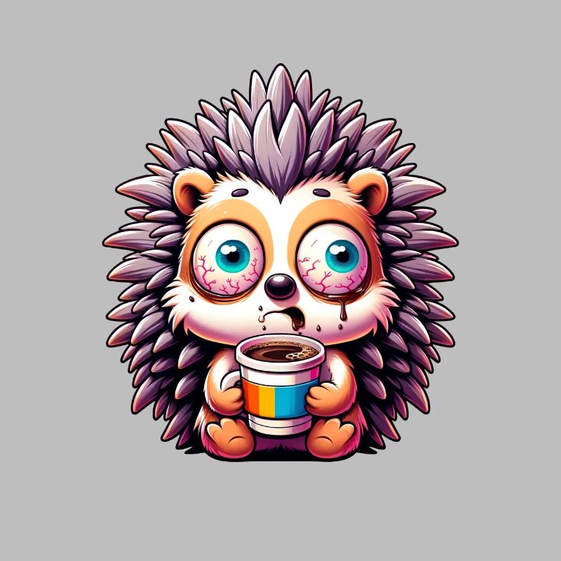 Igel mit Kaffee Koffeinschock
