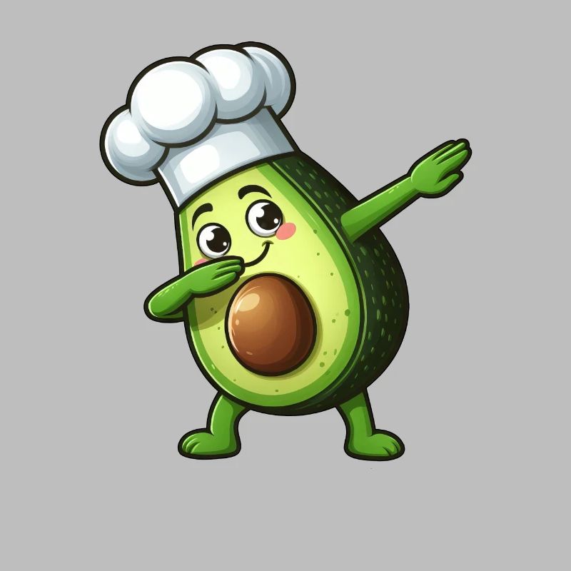 Cute Cartoon Avocado Cooking Kitchen Cooking