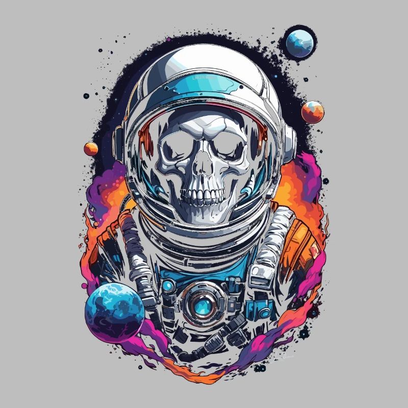 Crâne astronaute univers