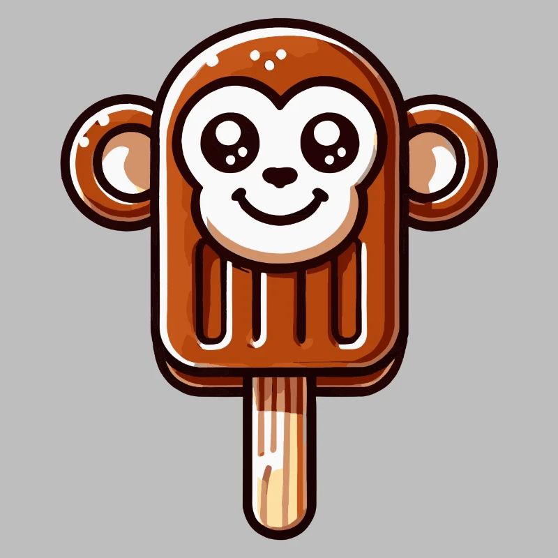 Ein Eis in Form eines lächelnden Äffchens