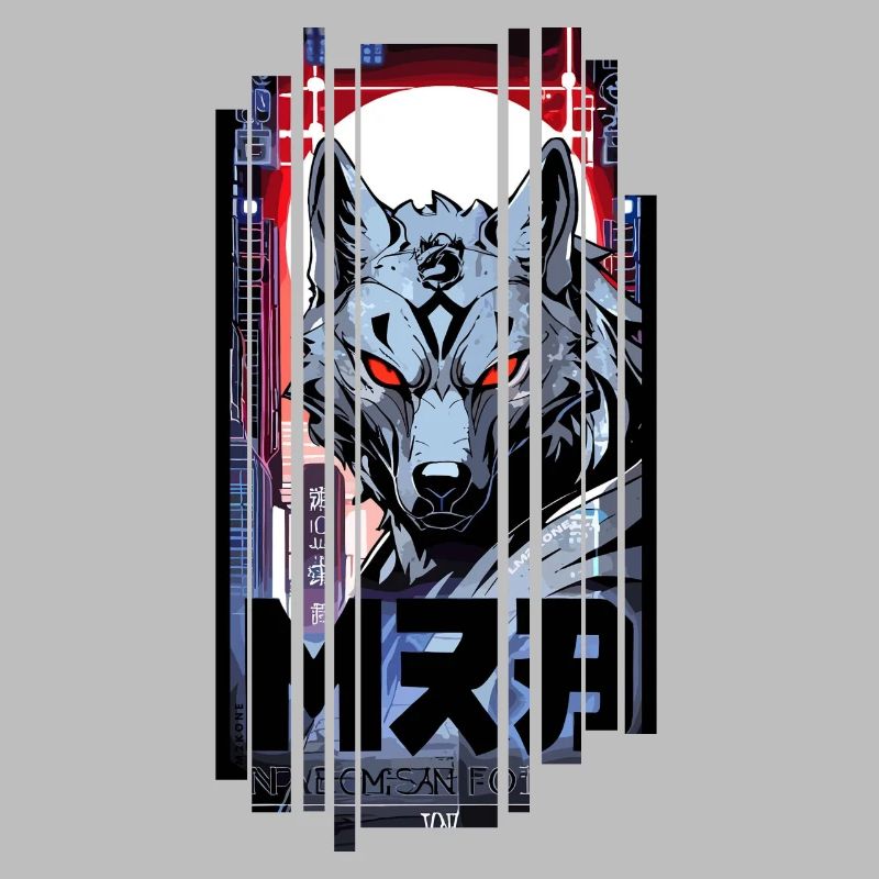 Silver Wolf Cyborg Geometric
