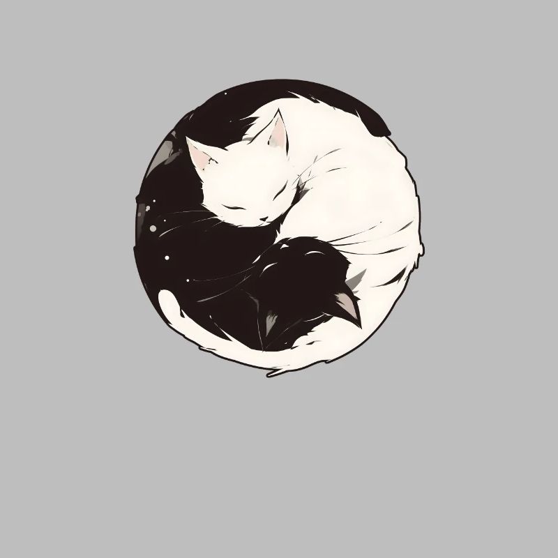 Yin et Yang bouddhisme graphique chats chat support