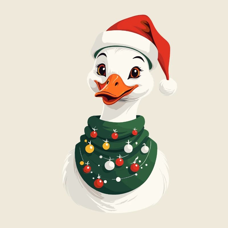 Christmas duck with Christmas hat