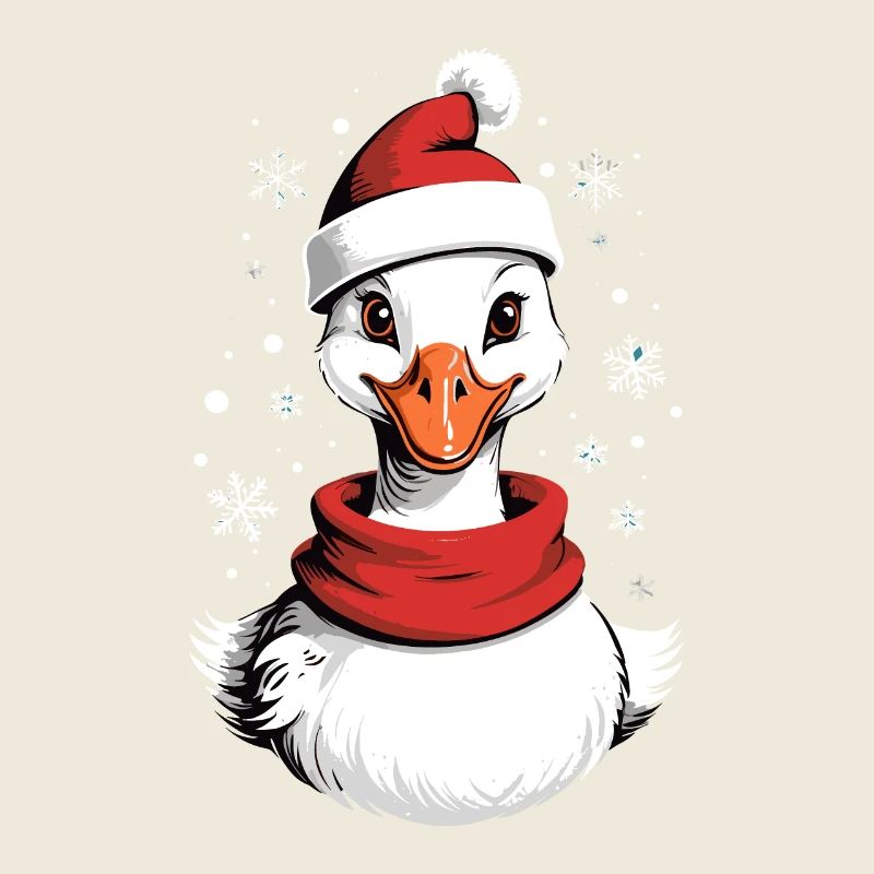 Christmas duck with Christmas hat