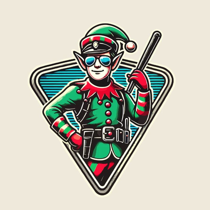 Christmas elf with sunglasses