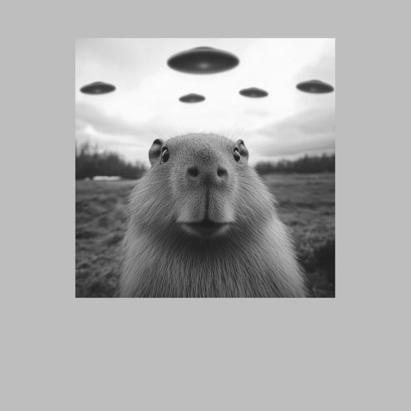 Selfie de capybara avec des OVNIS, Impression étrange