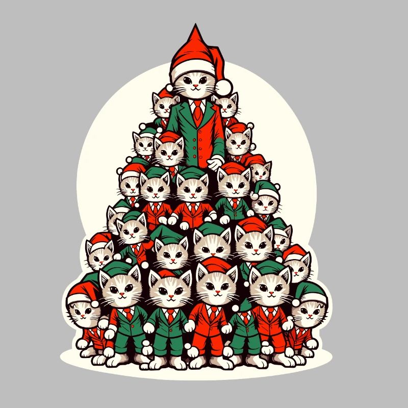 Chats de Noël Défilé d’arbres de Noël