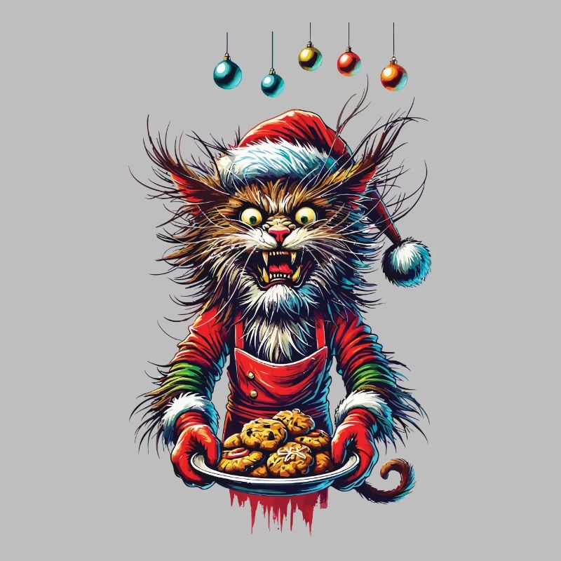 Chat de Noël avec des biscuits