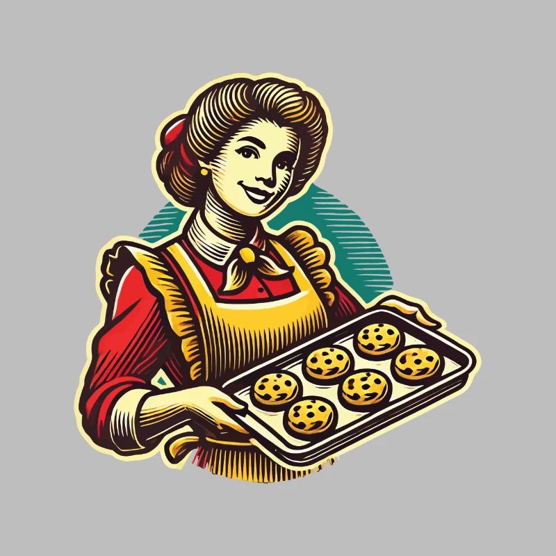 Boulanger nostalgique avec motif de biscuits