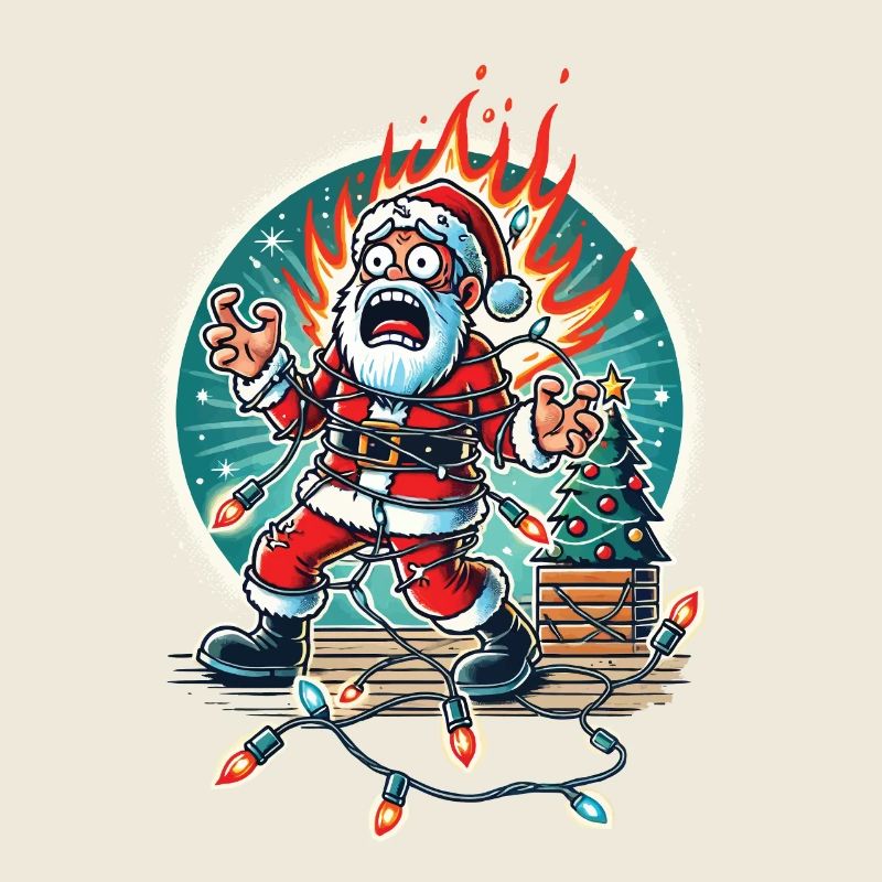 Père Noël Électrocution Chaos Humour
