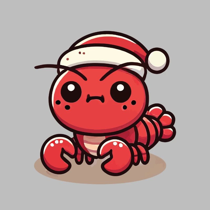 Niedlicher Weihnachtskrebs Mit Mütze