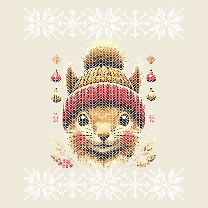 Winter Joy with Squirrel in Knitting Pattern