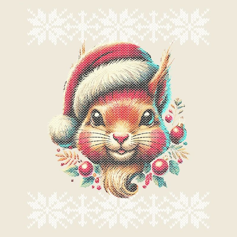 Cute Christmas Squirrel With Hat