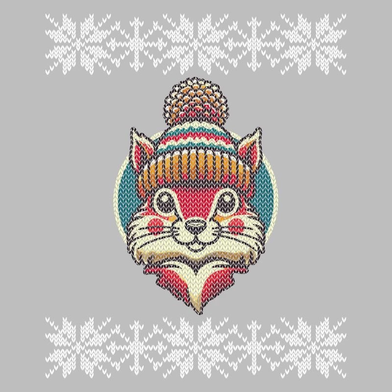 Winterlicher Strickstil Eichhörnchen Mit Mütze