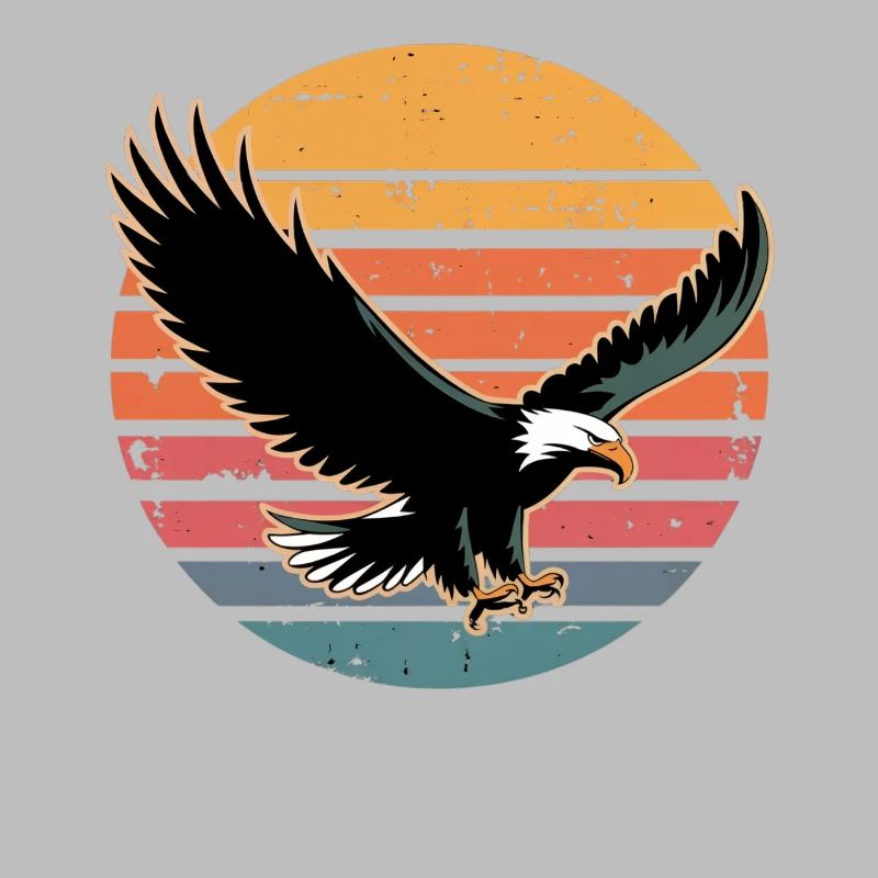 Retro Vintage Eagle Sunset Nature Lover Eagle Bird