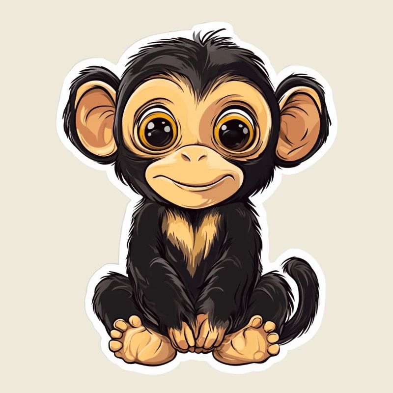 Süsser Affe Süsses Äffchen Geschenk für Affenfans