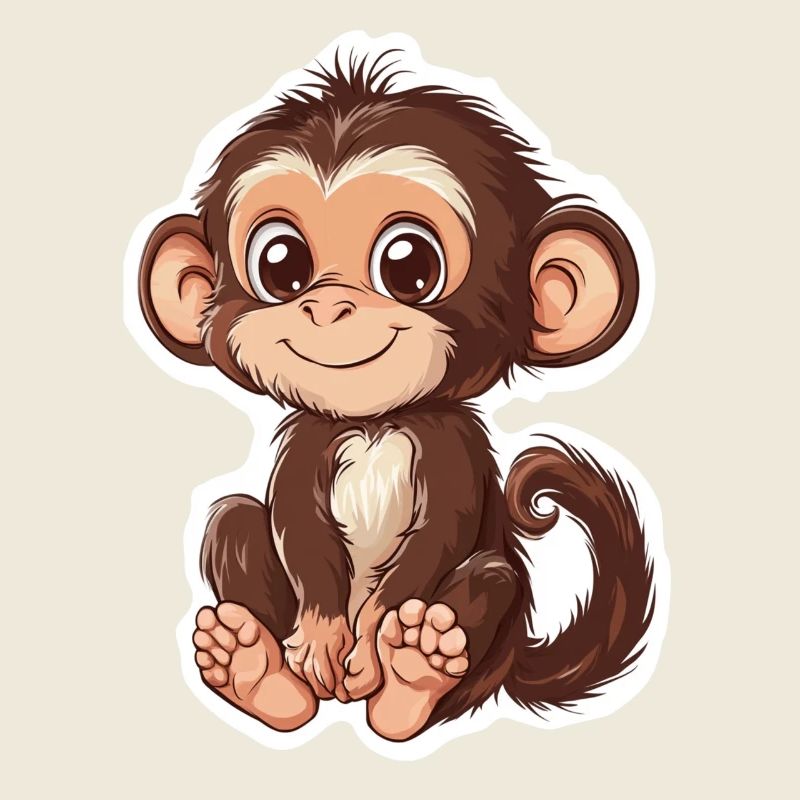 Affe Süsses Äffchen Geschenk für Affenfans