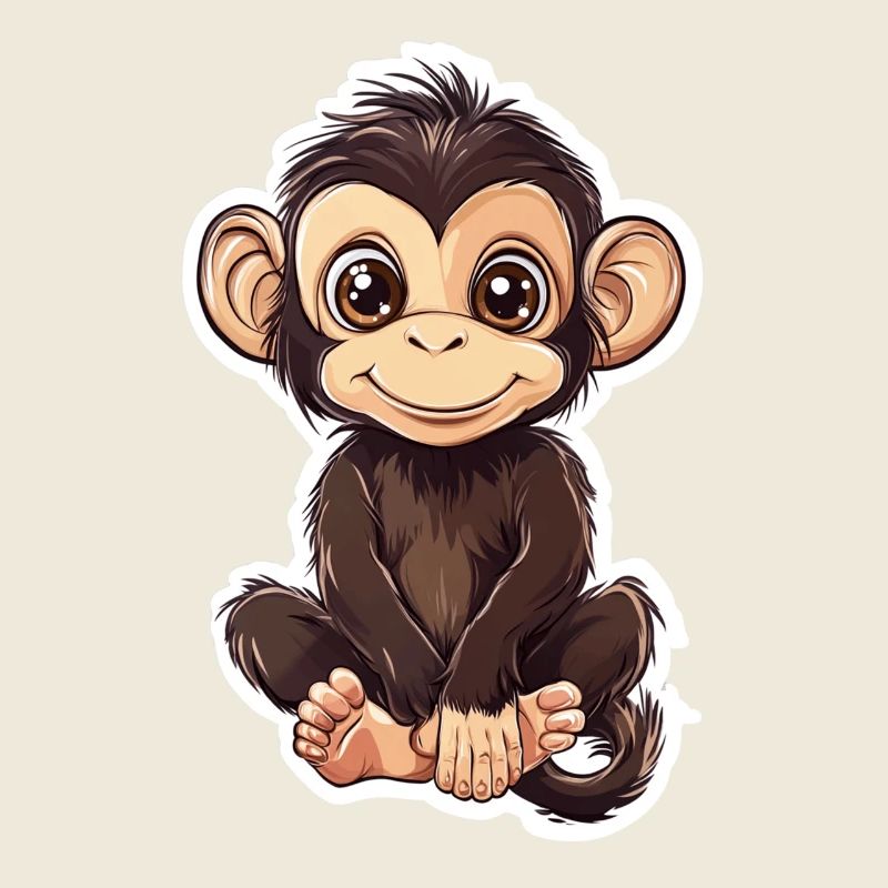 Affe Süsses Äffchen Geschenk für Affenfans