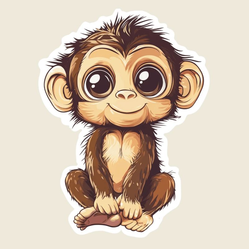 Affe Süsses Äffchen Geschenk für Affenfans