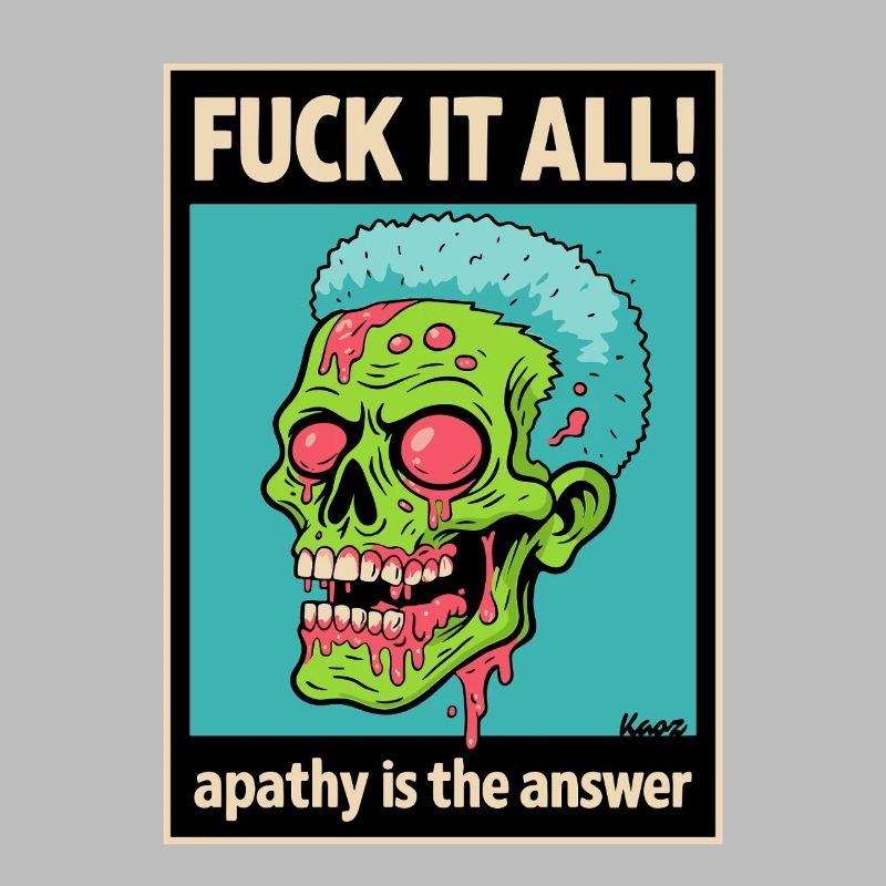 Zombie Skull with Bold Statement