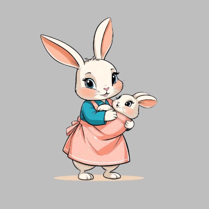 Mère lapin avec bébé