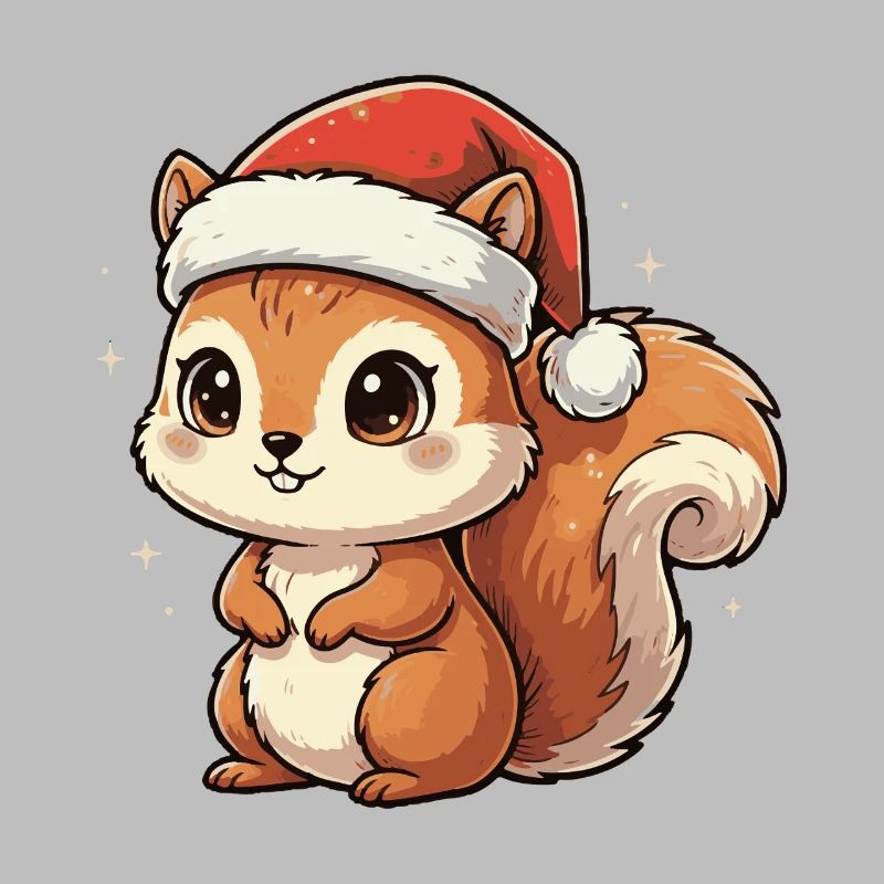 Weihnachts Eichhörnchen mit Santa Hut