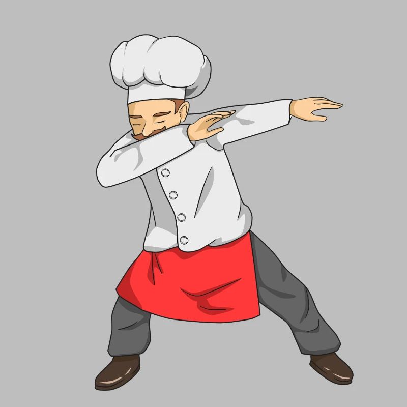 Dabbing Chef Funny Cooking Master Culinary Kitchen